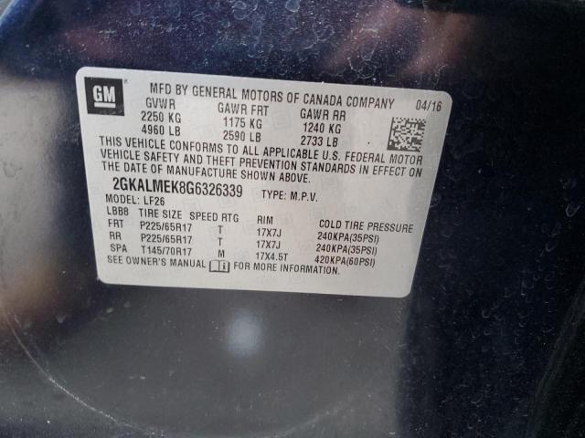 Photo 10 from auction – 2016 GMC TERRAIN SL with VIN 2GKALMEK8G6326339