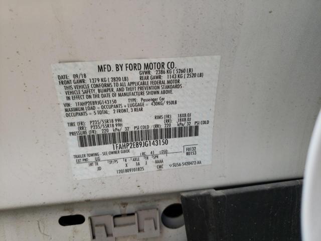 Photo 10 from auction – 2018 FORD TAURUS SEL with VIN 1FAHP2E89JG143150