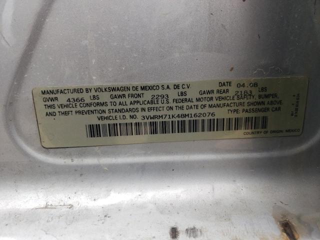 Photo 10 from auction – 2008 VOLKSWAGEN JETTA SE with VIN 3VWRM71K48M162076