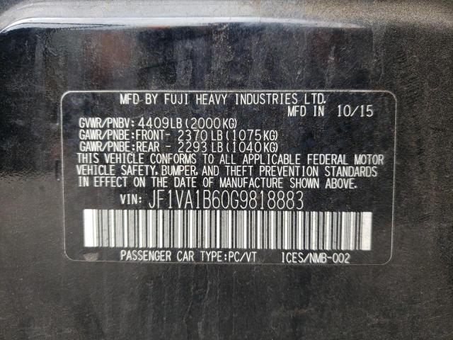 Photo 10 from auction – 2016 SUBARU WRX with VIN JF1VA1B60G9818883