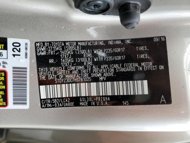 Photo 10 from auction – 2017 TOYOTA SIENNA XLE with VIN 5TDYZ3DC7HS781025