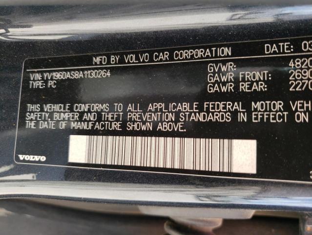 Photo 10 from auction – 2010 VOLVO S80 3.2 with VIN YV1960AS8A1130264
