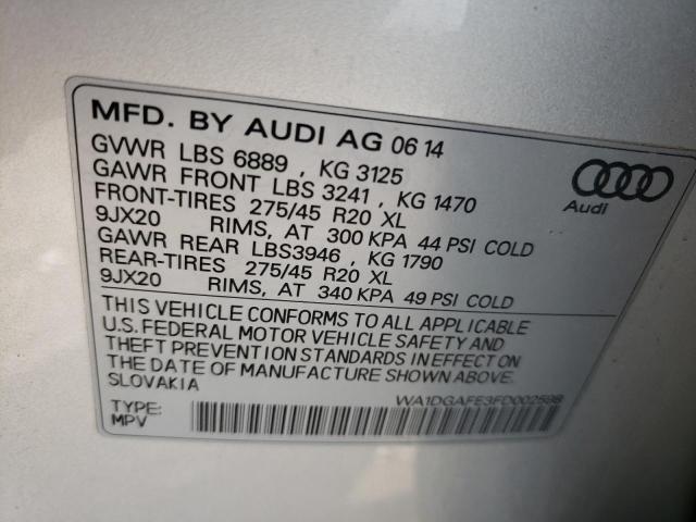 Photo 10 from auction – 2015 AUDI Q7 PRESTIG with VIN WA1DGAFE3FD002598