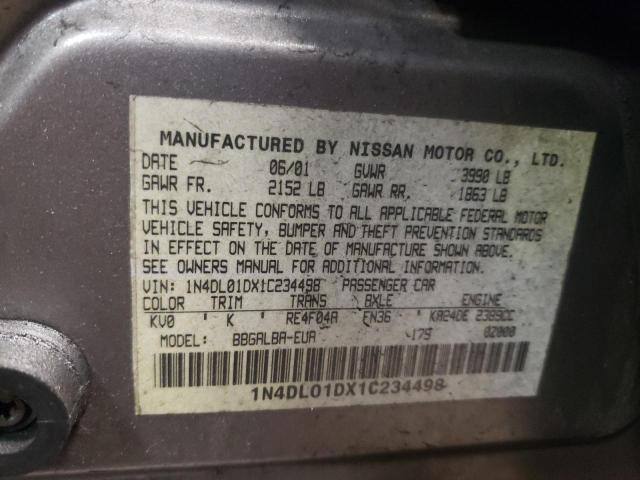 Photo 10 from auction – 2001 NISSAN ALTIMA XE with VIN 1N4DL01DX1C234498