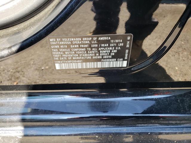 Photo 10 from auction – 2015 VOLKSWAGEN PASSAT S with VIN 1VWAT7A35FC054881