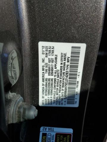 Photo 10 from auction – 2012 HONDA CR-V EXL with VIN 5J6RM4H75CL014283