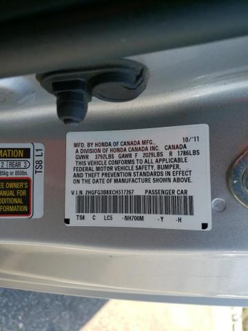 Photo 10 from auction – 2012 HONDA CIVIC EX with VIN 2HGFG3B8XCH517267