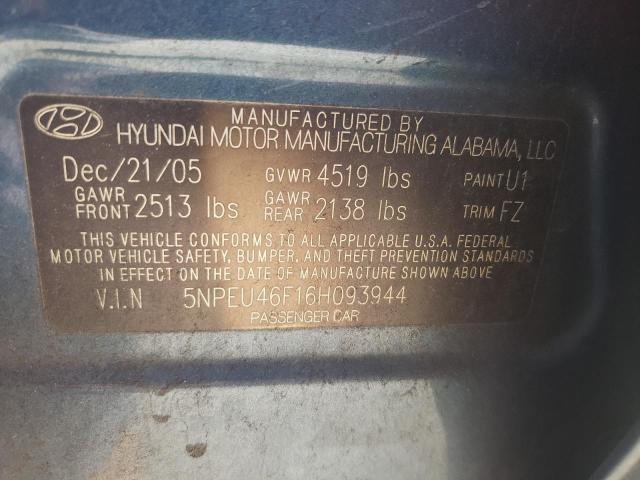 Photo 10 from auction – 2006 HYUNDAI SONATA GLS with VIN 5NPEU46F16H093944
