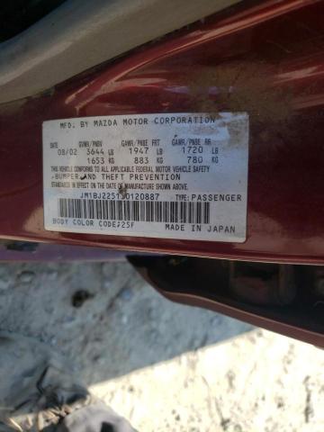 Photo 10 from auction – 2003 MAZDA PROTEGE DX with VIN JM1BJ225130120887