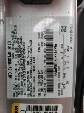 Photo 10 from auction – 2013 FORD FUSION SE with VIN 3FA6P0LU3DR316296