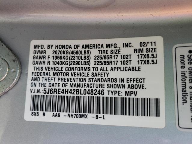 Photo 10 from auction – 2011 HONDA CR-V SE with VIN 5J6RE4H42BL048246
