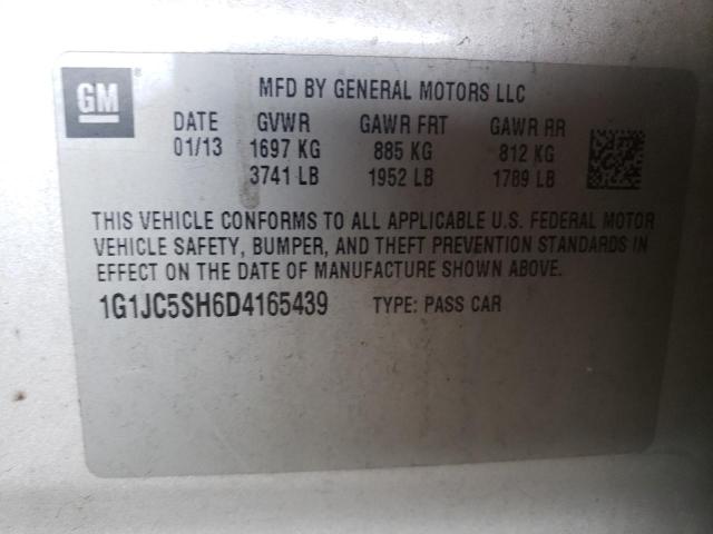 Photo 10 from auction – 2013 CHEVROLET SONIC LT with VIN 1G1JC5SH6D4165439