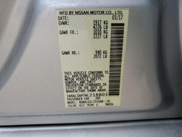 Photo 10 from auction – 2017 NISSAN ALTIMA 2.5 with VIN 1N4AL3AP7HC218803
