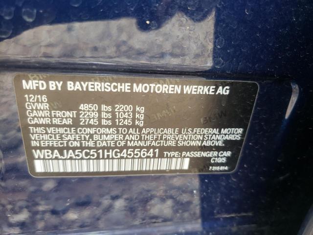 Photo 10 from auction – 2017 BMW 530 I with VIN WBAJA5C51HG455641
