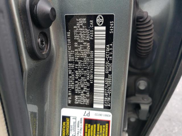 Photo 10 from auction – 2012 TOYOTA CAMRY SE with VIN 4T1BK1FK0CU523609