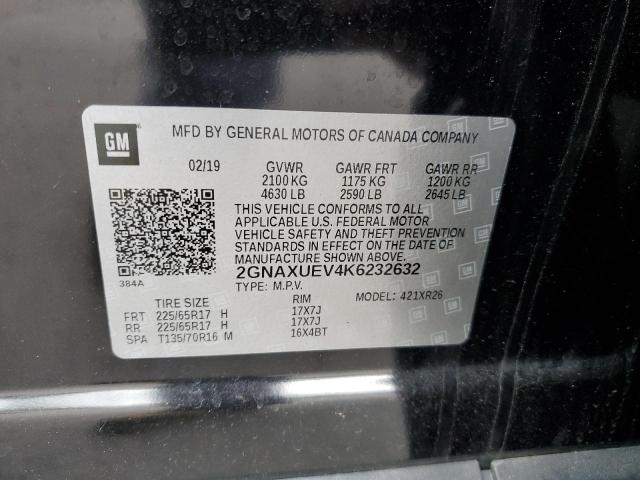 Photo 10 from auction – 2019 CHEVROLET EQUINOX LT with VIN 2GNAXUEV4K6232632