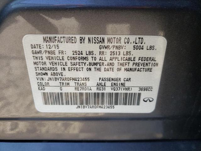 Photo 10 from auction – 2015 INFINITI Q50 BASE with VIN JN1BV7AR0FM423455