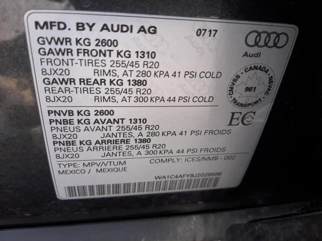Photo 10 from auction – 2018 AUDI SQ5 PRESTI with VIN WA1C4AFY9J2029596