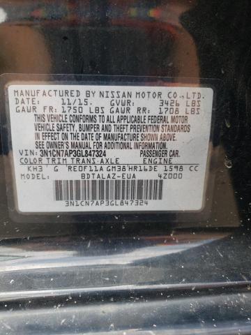 Photo 10 from auction – 2016 NISSAN VERSA S with VIN 3N1CN7AP3GL847324