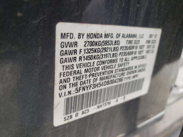 Photo 10 from auction – 2013 HONDA PILOT EXL with VIN 5FNYF3H54DB004286