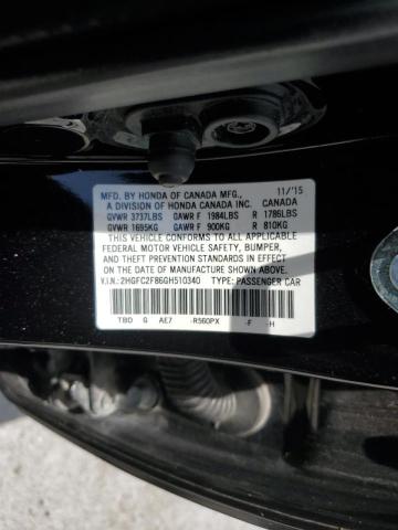 Photo 10 from auction – 2016 HONDA CIVIC EX with VIN 2HGFC2F86GH510340