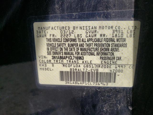 Photo 10 from auction – 2012 NISSAN SENTRA 2.0 with VIN 3N1AB6AP1CL716963