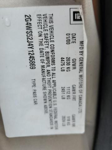 Photo 10 from auction – 2000 BUICK CENTURY CU with VIN 2G4WS52J4Y1245869