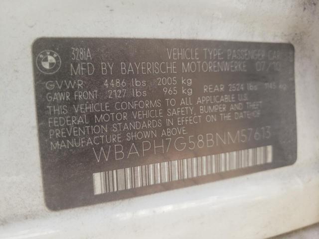 Photo 10 from auction – 2011 BMW 328 I with VIN WBAPH7G58BNM57613