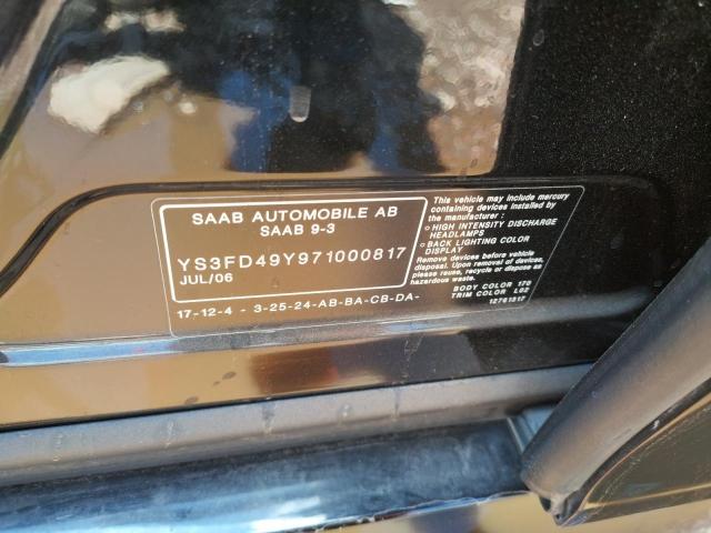 Photo 10 from auction – 2007 SAAB 9-3 2.0T with VIN YS3FD49Y971000817