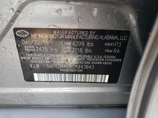Photo 10 from auction – 2012 HYUNDAI SONATA GLS with VIN 5NPEB4AC6CH443843