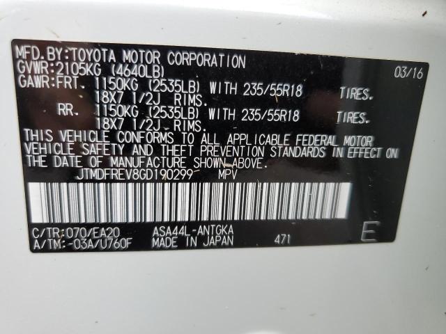 Photo 10 from auction – 2016 TOYOTA RAV4 LIMIT with VIN JTMDFREV8GD190299