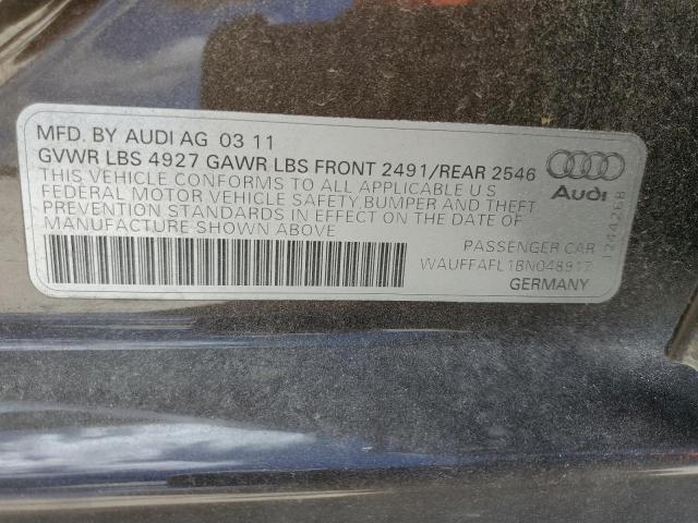 Photo 10 from auction – 2011 AUDI A4 PREMIUM with VIN WAUFFAFL1BN048917