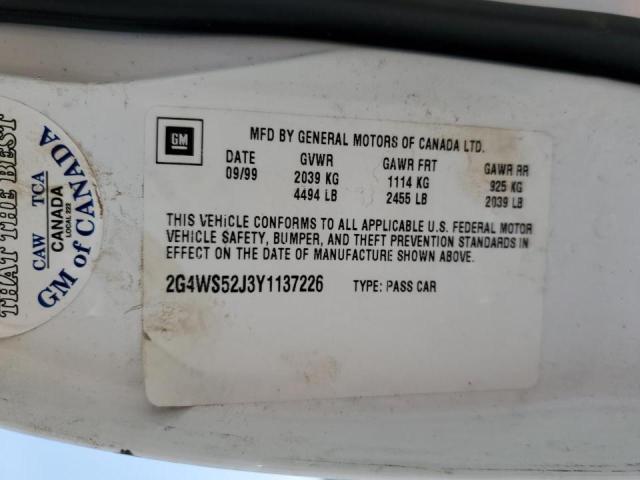 Photo 10 from auction – 2000 BUICK CENTURY CU with VIN 2G4WS52J3Y1137226