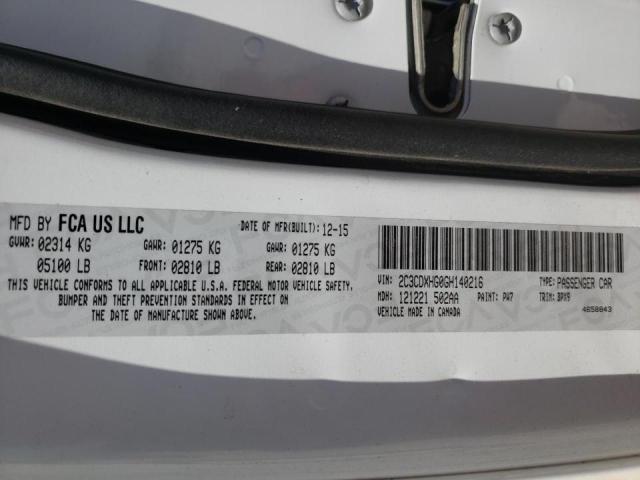 Photo 10 from auction – 2016 DODGE CHARGER SX with VIN 2C3CDXHG0GH140216