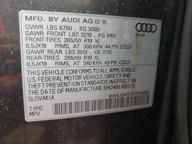 Photo 10 from auction – 2015 AUDI Q7 PREMIUM with VIN WA1LGAFEXFD018065