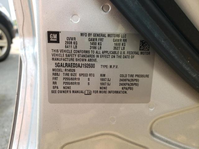 Photo 10 from auction – 2010 BUICK ENCLAVE CX with VIN 5GALRAED3AJ192600