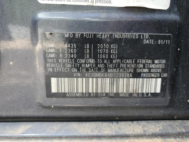 Photo 10 from auction – 2011 SUBARU LEGACY 2.5 with VIN 4S3BMBK64B3239286