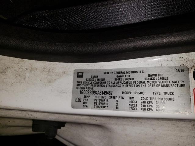Photo 10 from auction – 2010 CHEVROLET COLORADO with VIN 1GCCSBD94A8149462