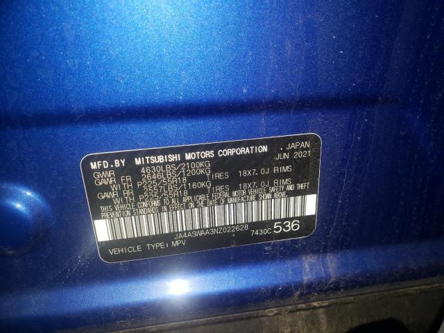 Photo 10 from auction – 2022 MITSUBISHI ECLIPSE CR with VIN JA4ASWAA3NZ022628