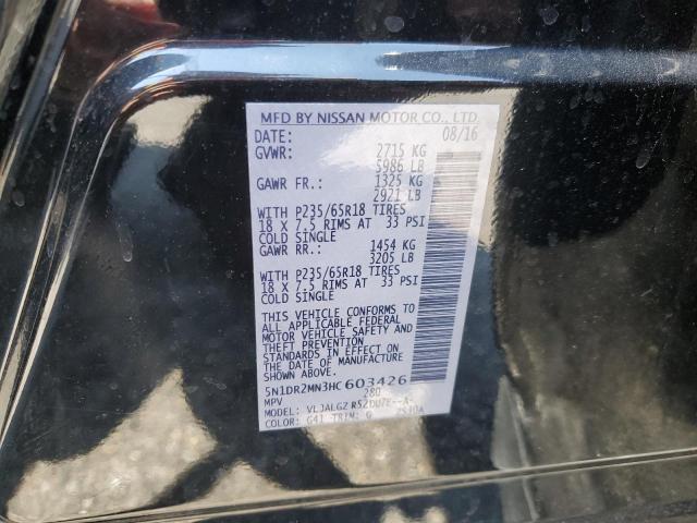 Photo 10 from auction – 2017 NISSAN PATHFINDER with VIN 5N1DR2MN3HC603426