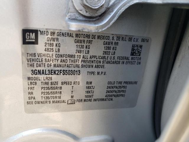 Photo 10 from auction – 2015 CHEVROLET CAPTIVA LT with VIN 3GNAL3EK2FS503013