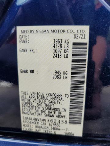 Photo 10 from auction – 2021 NISSAN ALTIMA S with VIN 1N4BL4BV5MN362338