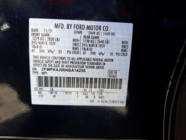 Zdjęcie 10 z aukcji – 2022 FORD EDGE SEL z VIN 2FMPK4J96NBA14256