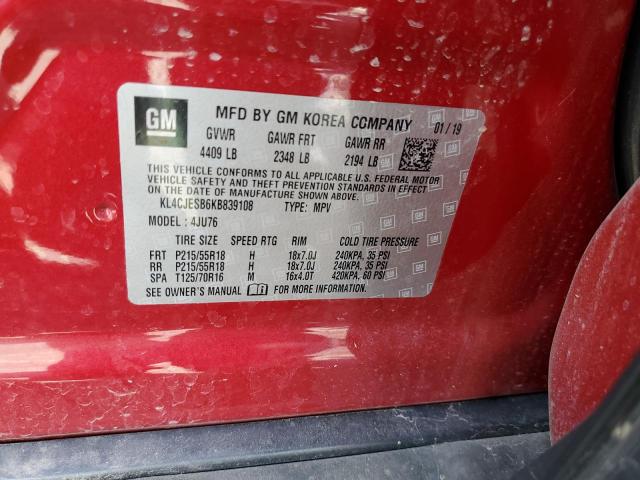 Photo 10 from auction – 2019 BUICK ENCORE PRE with VIN KL4CJESB6KB839108