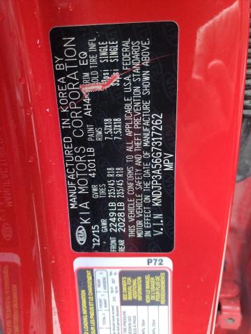 Photo 10 from auction – 2016 KIA SOUL with VIN KNDJP3A56G7317262