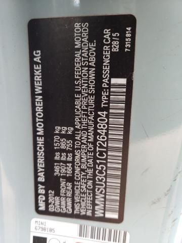 Photo 10 from auction – 2012 MINI COOPER with VIN WMWSU3C51CT264804