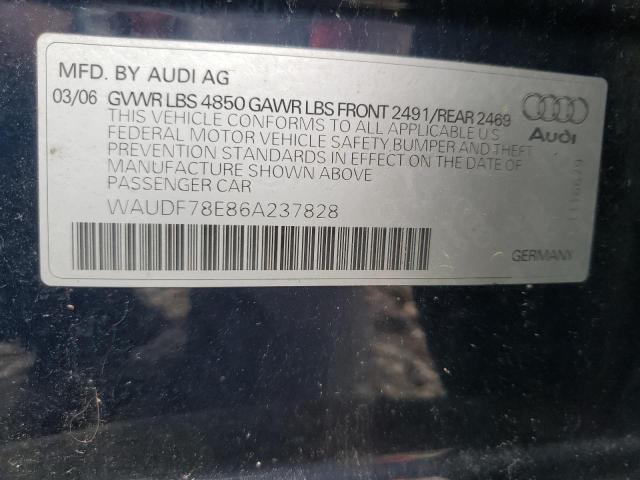 Photo 10 from auction – 2006 AUDI A4 with VIN WAUDF78E86A237828