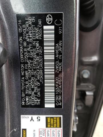Photo 10 from auction – 2016 TOYOTA PRIUS with VIN JTDKBRFU4G3017457