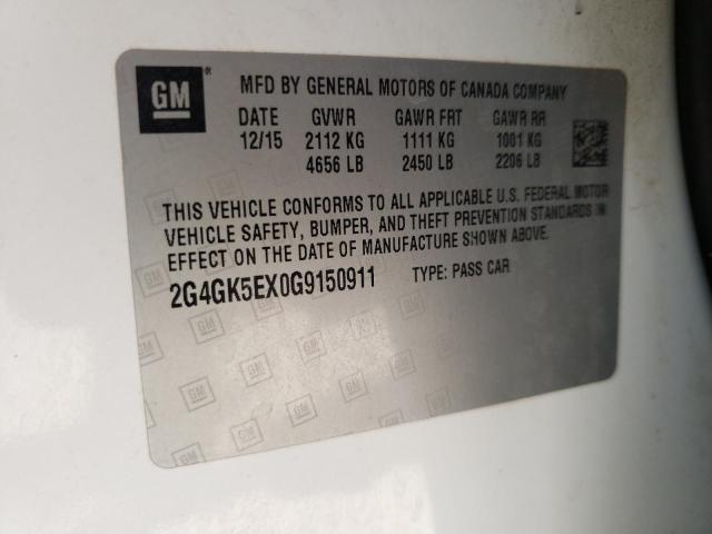 Photo 10 from auction – 2016 BUICK REGAL with VIN 2G4GK5EX0G9150911