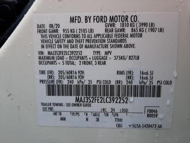 Photo 10 from auction – 2020 FORD ECOSPORT S with VIN MAJ3S2FE2LC392252